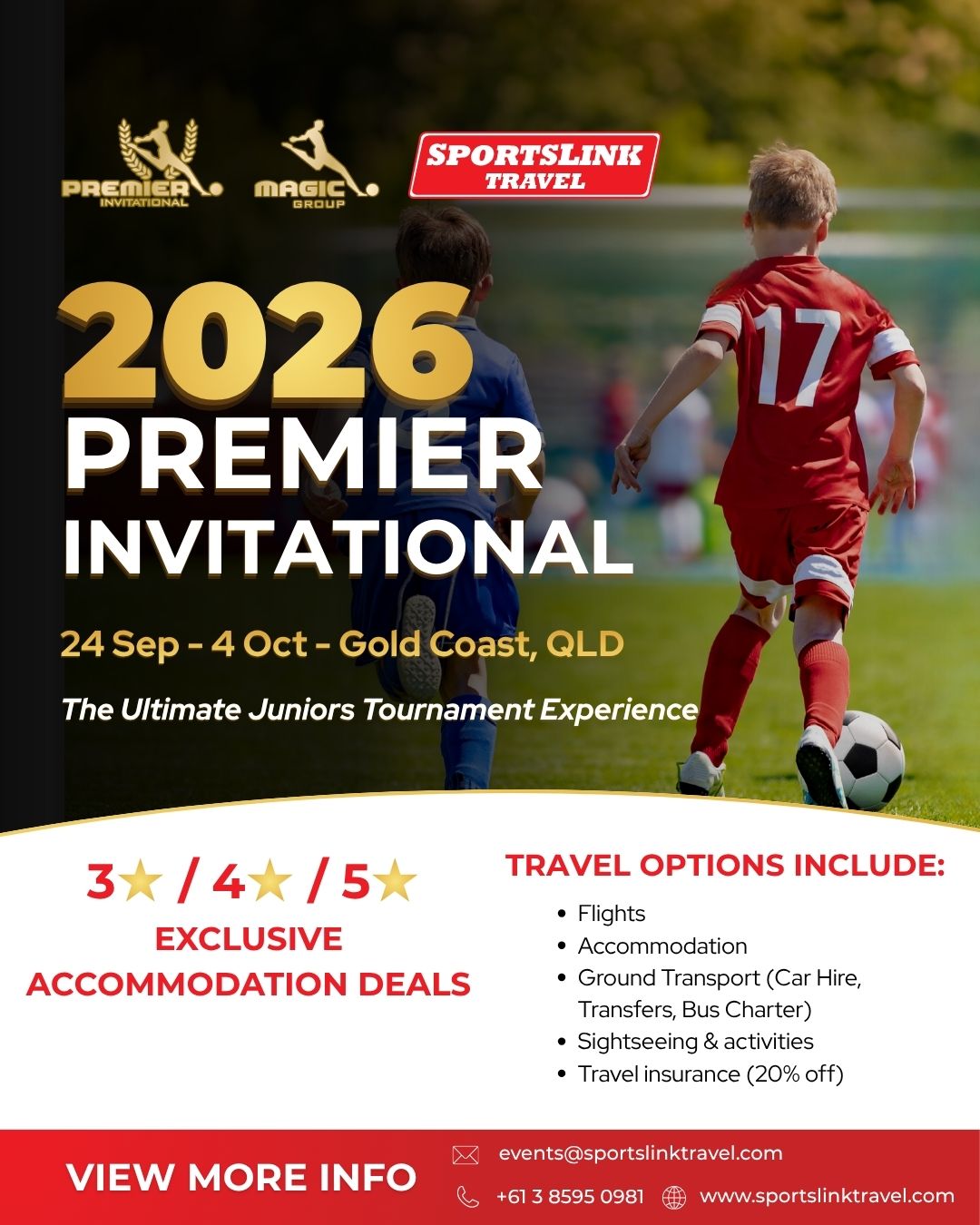 SportsLink Travel - 2026 Premier Invitational - The Ultimate Juniors Tournament Experience